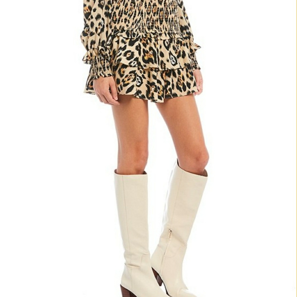 English Factory Leopard Print Mini Skirt